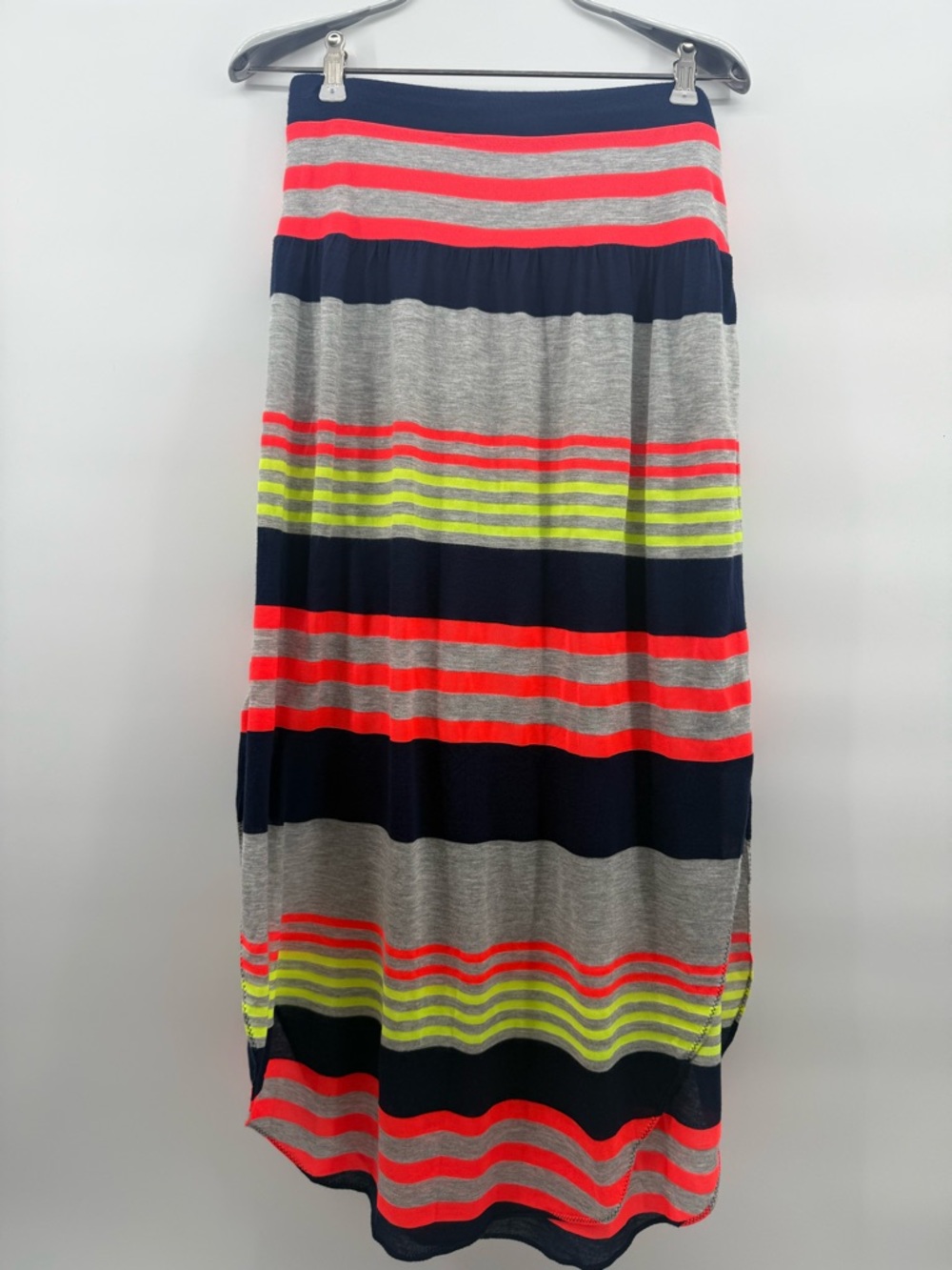 Marc by Marc Jacob’s lightweight neon stripe knit maxi skirt shaped hem size S - Picture 11 of 11